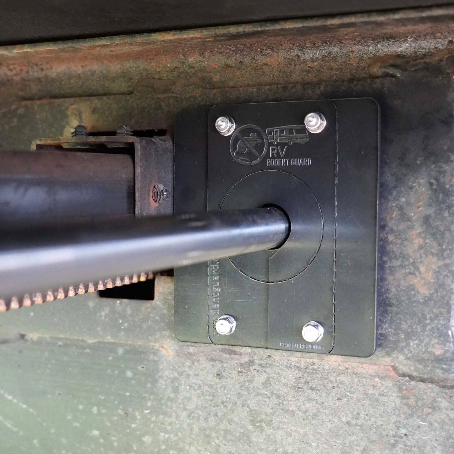 RV Rodent Guard Installed