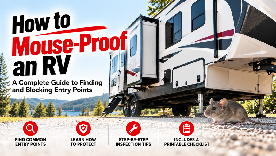 How to mouse-proof an RV: fifth-wheel camper, mouse, and guide to finding and blocking rodent entry points