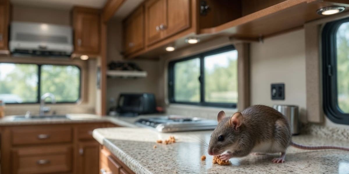 Mouse on kitchen counter in RV