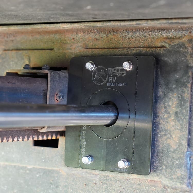 RV Rodent Guard Installed